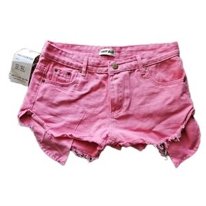 Light Blue Women's Vibrant Hot Pink Jean Short Shorts Size XL